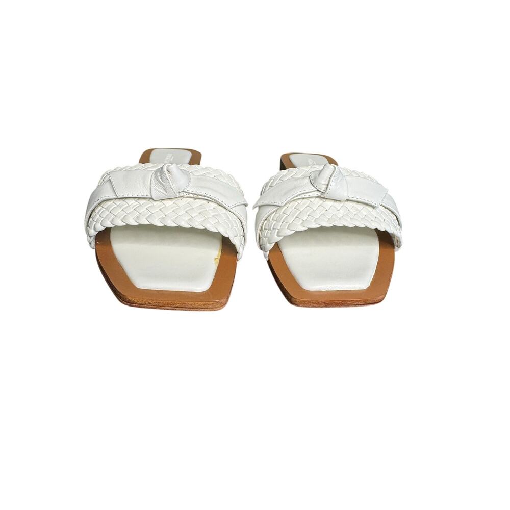 Alexandre Birman NIB Clarita Woven Leather Flat Sandals in White Size 39.5 - Picture 2 of 11